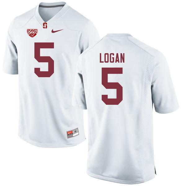 Men #5 Donjae Logan Stanford Cardinal College Football Jerseys Sale-White - Click Image to Close